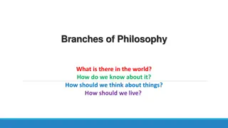 Branches of Philosophy and Key Questions Explored
