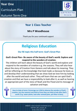 Autumn Term One Curriculum Overview for Year 1 Class at St. Joseph's School