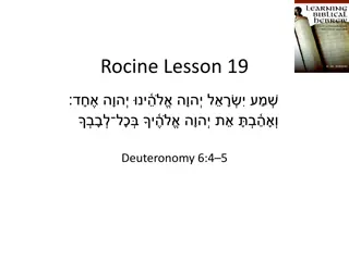 Deuteronomy Lesson: Understanding Command Forms and Hortatory Discourse