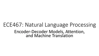 RNNs, Encoder-Decoder Models, and Machine Translation