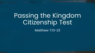 Kingdom Citizenship Test from Matthew