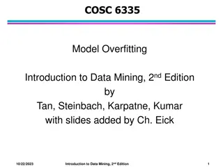 Model Overfitting in Data Mining