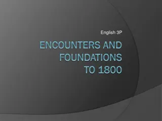 Analyzing American Literature Foundations and Encounters to 1800