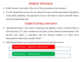 Public Finance and Agricultural Finance