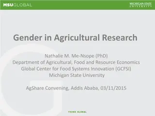 Exploring Gender Dynamics in Agricultural Research and Development