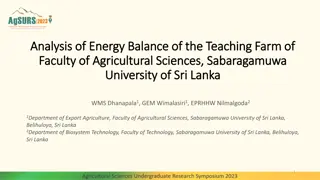 Energy Balance Analysis of Teaching Farm at Sabaragamuwa University