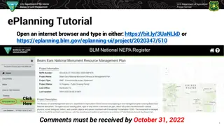Participate in U.S. Department of the Interior Bureau of Land Management and Agriculture Forest Service ePlanning