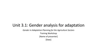 Gender Analysis for Adaptation in Agriculture Sectors