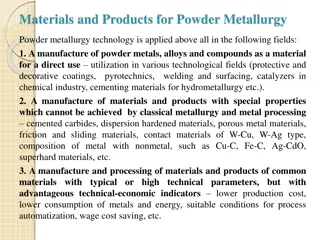 Powder Metallurgy Materials and Applications