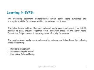 Developing Early Years Science Skills for National Curriculum Alignment