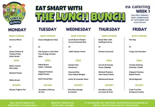 Delicious School Menus at Ballykeel Primary for September-October 2023