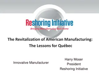 American Manufacturing Revitalization Lessons and Recent Trends