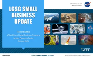 NASA Small Business Update & Opportunities October 2023