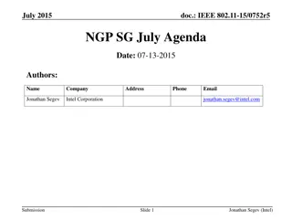IEEE 802.11 Next Generation Positioning Study Group - July 2015 Agenda