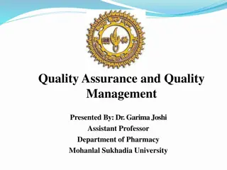 Quality Assurance and Quality Control in Manufacturing