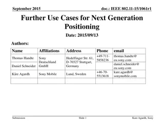 Next Generation Positioning Use Cases in September 2015