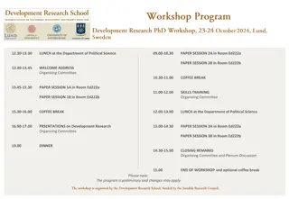 Workshop on Development Research: Paper Sessions and Discussions