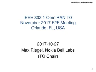 IEEE 802.1 OmniRAN TG November 2017 F2F Meeting Overview