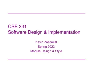 Modular Software Design and Implementation