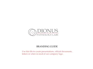 Dionus Pathology Labs Branding Guide: Colors, Fonts, and Logo Usage