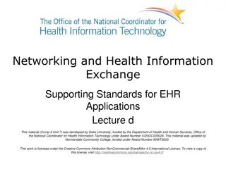 Supporting Standards for EHR Applications and Health Information Exchange