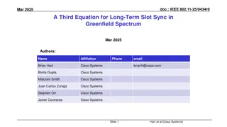 Equation for Long-Term Slot Sync in Greenfield Spectrum