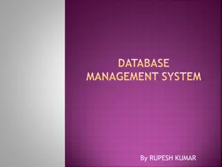 Database Management Systems and Models