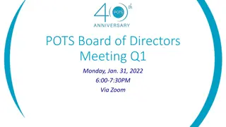 POTS Board of Directors Meeting Q1 Financial Report 2021