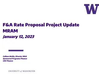 Update on F&A Rate Proposal Project January 2023