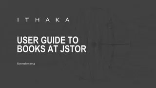User Guide to Books at JSTOR - Scholarly Platform Integration