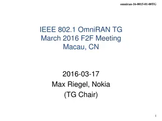 March 2016 IEEE 802.1 OmniRAN TG F2F Meeting in Macau