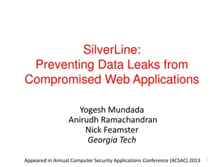 Preventing Data Leaks from Compromised Web Applications - SilverLine Overview