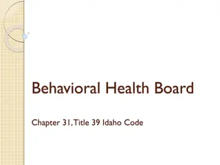 Regional Behavioral Health Board Establishment and Powers in Idaho