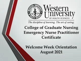 ENP Post Graduate Certificate Orientation - August 2021 Agenda and Introductions