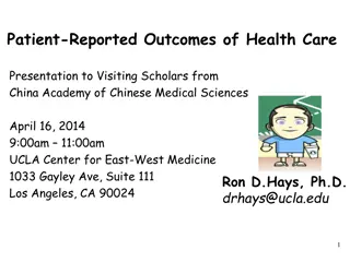 Patient-Reported Outcomes in Health Care Settings