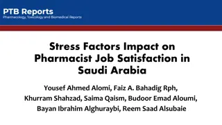 Impact of Stress Factors on Pharmacist Job Satisfaction in Saudi Arabia
