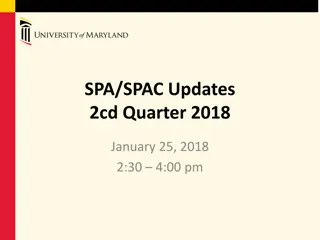 Updates in SPA and SPAC for 2nd Quarter 2018