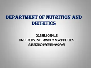 Nutrition, Dietetics & Counseling: Enhancing Well-being through Professional Support