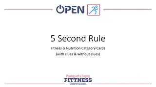 Fitness & Nutrition Category Cards with Clues and Without Clues