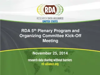 RDA 5th Plenary Program and Organizing Committee Meeting Overview