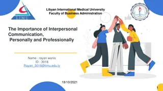 Interpersonal Communication: Importance Personally and Professionally