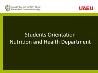 Students Orientation Nutrition and Health Department