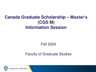Canada Graduate Scholarship Masters Program Information Fall 2024