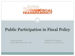 Promoting Fiscal Transparency and Public Participation in Governance