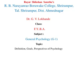 Psychology: Definition, Goals, and Perspectives