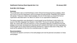 Draft Northeast London Clinical Commissioning Group Pledges Overview