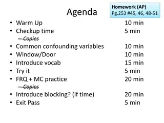 Advanced Placement Homework and Statistical Analysis Agenda
