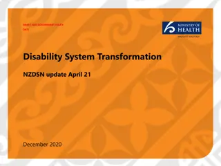 Disability System Transformation in New Zealand - Update and Future Directions