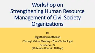 Strengthening Human Resource Management of Civil Society Organizations Workshop