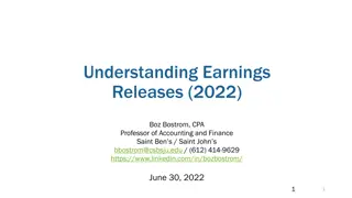 Earnings Releases 2022 - Boz Bostrom, CPA